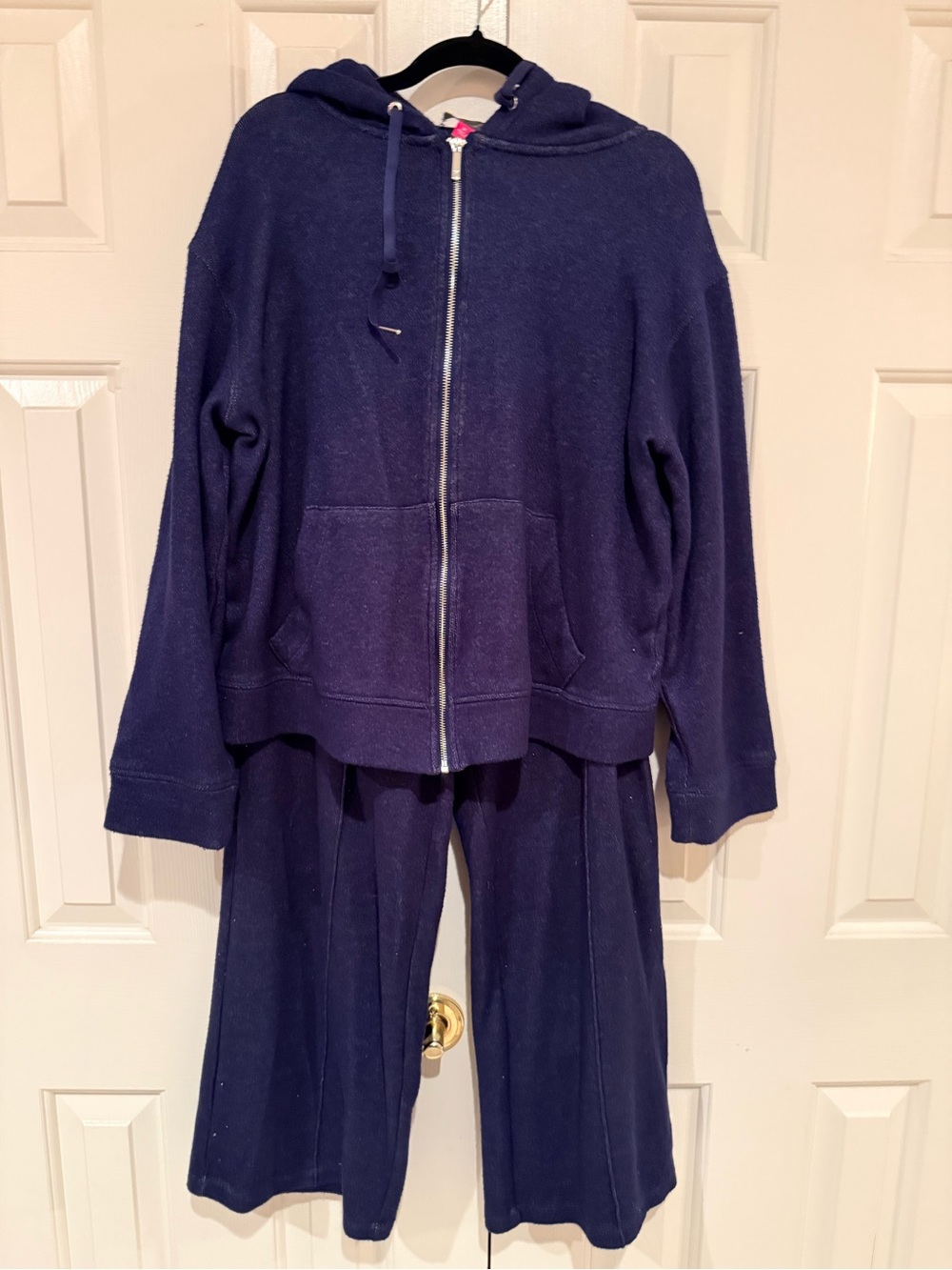 Vince Camuto Navy Royal Blue Hooded Zipper Jacket and Pants Set w/ Pockets